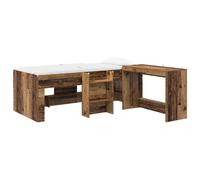 Kids'High Bed Frame with Desk Engineered Wood Combo Bedroom Furniture vidaXL