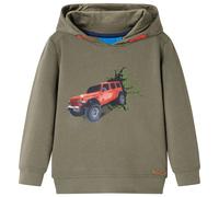 Kids'Hooded Sweatshirt Children's Pull Over Kids'Hoodie Jeep Print khaki vidaXL