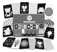 KIDSKARDS Newborn Baby Sensory Cards - 48 High Contrast Black & White Flash Cards for Visual Stimulation & Early Development, Baby Development Cards 0-6 Months, UK Brand