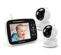 Kidsneed Baby Monitor with 2 Cameras - 3.5 Inch Video Baby Monitor with Remote Control Pan& Tilt &Zoom Camera, Two-Way Audio, Night Vision, Lullabies, 960ft Long Range