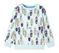 Kids' Sweatshirt Children Long Sleeves Pullover Top Soft Blue Melange 116 vidaXL