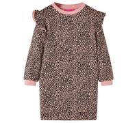 Kids'Sweatshirt Dress Long Sleeves Pullover Skirt Leopard Print Medium Pink vid