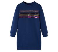 Kids'Sweatshirt Dress Long Sleeves School Girls'Dress Sequined Stripes Navy vid