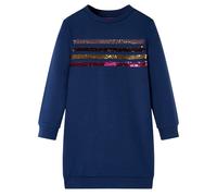 Kids'Sweatshirt Dress Long Sleeves School Girls'Dress Sequined Stripes Navy vid