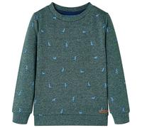 Kids'Sweatshirt Long Sleeves Pullover Kids'Top Dog Print Dark Green Melange vid