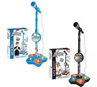 Kidstar All-in-One Microphone Toy, Karaoke Machine for Kids, Fun Singing Toy with Adjustable Stand & Colorful Lights, Karaoke Microphone for Kids Singing Song (Pink)