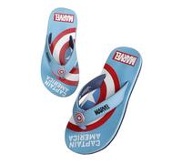 Kidsville Captain America Printed Kids Boys Sky Blue Flip-Flops, Sky Blue, 1 UK