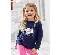 Kidsworld Unicorn Front Print Long Sleeve Top Navy