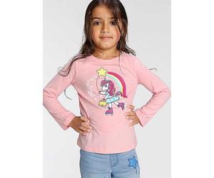 Kidsworld Unicorn Print Long Sleeve Jersey Top Pink Print