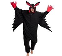 Kidukso Mysterious Mothman Onesie Pyjamas Animal Hallween Christmas Pyjamas Unisex Cosplay Costume for Adults Women Men Black, black, L