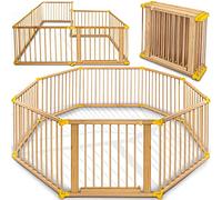 KIDUKU® Baby Child Playpen XXL Foldable Incl. Door, Consisting of 8 Panel, Individually Malleable Play Pen