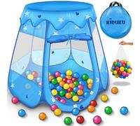 KIDUKU® Childs Play Tent Pop-Up + 100 Balls + Carrying bag Play house Ball pool Castle Age 3+ for Indoor and Outdoor use 3 In 1 Playground for Children Baby Kids (Blue)