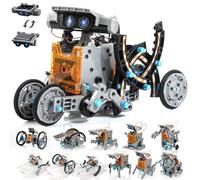 KIDWILL Solar Robot Kit for Kids, 14-in-1 Educational STEM Science Toy, Solar Power Building Kit DIY Assembly Battery Operated Robotic Set for Kids, Teens and Science Lovers