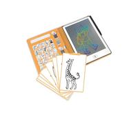 KIDYWOLF - KIDYDRAW MINI Animali - Tablet to draw with 30 levels | 8.2 inch LCD display, 30 reusable patterns to move, light magic board, erase button