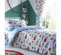 Kids' Club Bedding Kidz Club Bright Trucks Childrens Diggers Single Duvet Cover Reversible Bedding Set, Multicolor