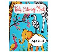 Kidz Coloring Book for Kids Ages 3-8 - 100 Pages with Animals, Birds, Fruits & Vegetables.
