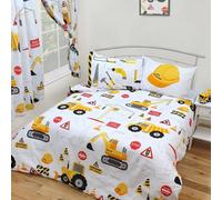 Kidz Kollectionz Super King Size Bed Construction Duvet Cover Set, Diggers, Trucks