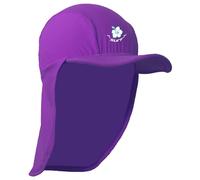 Kidz Swimmers Girls Sun Protection Legionnaire Cap UPF 50+ Radiant Orchid Hibiscus Flower (Medium 6-10 Years)