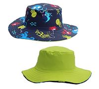 Kidz Swimmers UPF50+ Reversible Sun Hat for Kids - Baby & Toddler Bucket Hat in Sea Creatures for Use in & Out of Water UV Protection L (5-6 Years)