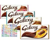 Kidzkandy Chocolate Bar Bundle Smooth Milk, Smooth Caramel, Salted Caramel, Cookie Crumble Or Mint Selection Pack Of 4 Pcs Includes 4 Different ChewingGum 14g Each