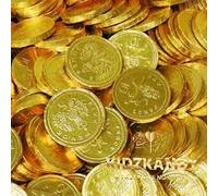 Kidzkandy Milk Chocolate Gold Chocolate Coins 1 Kilogram Bag (Approx 135 coins) Party Filler Birthday Party, School, Easter Net of Milk Chocolate Coins Belgian Chocolate Gift