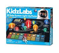 KidzLabs - 3D Solar System Light-up Poster - Build your own science fair project board and learn about the solar system, for kids ages 5+