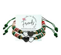 KIDZVEFUN 2PCS Big Sister Little Sister Matching Bracelets Sister Hearted Beaded Bracelet for Women,Sister Bracelets for 2,Matching Sister Bracelets for Christmas Day Gift, One Size, Aluminum