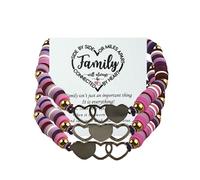 KIDZVEFUN 3PCS Big Sister Little Sister Matching Bracelets Sister Hearted Beaded Bracelet for Women, Sister Bracelets for 3, Matching Sister Bracelets for Christmas Day Gift, One Size, Aluminum