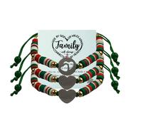 KIDZVEFUN Mother Daughter Bracelets, 3Pcs Matching Hearted Bracelets for Mommy Daughter Son Friends Christmas Day Presents Touch Permanent Gift Mother's Day, One Size, Aluminum Polyester, no gemstone