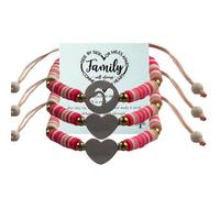 KIDZVEFUN Mother Daughter Bracelets, 3Pcs Matching Hearted Bracelets for Mommy Daughter Son Friends Christmas Day Presents Touch Permanent Gift Mother's Day, One Size, Aluminum Polyester, no gemstone