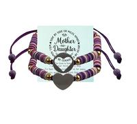 KIDZVEFUN Mother Daughter Bracelets, Matching Bracelets for Mommy Daughter Son Friend Ship Christmas Day Presents Touch Permanent Gift Mother's Day, One Size, Aluminum Polyester, no gemstone