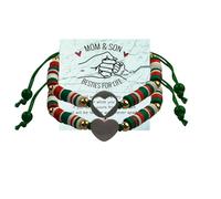 KIDZVEFUN Mother Daughter Bracelets, Matching Bracelets for Mommy Daughter Son Friend Ship Christmas Day Presents Touch Permanent Gift Mother's Day, One Size, Aluminum Polyester, no gemstone