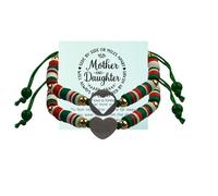 KIDZVEFUN Mother Daughter Bracelets, Matching Bracelets for Mommy Daughter Son Friend Ship Christmas Day Presents Touch Permanent Gift Mother's Day, One Size, Aluminum Polyester, no gemstone
