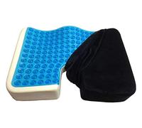 Kieba Coccyx Seat Cushion, Cool Gel Memory Foam Large Orthopedic Tailbone Pillow for Sciatica, Back, and Tailbone Pain (Black)