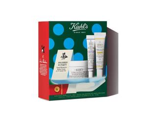 Kiehl's Pampering Presents Gift Set, Set for Cleansing and Moisturizing | Holiday skincare gift set with Retinol Serum, Ultra Facial Cream & UV Serum for smooth, hydrated skin.