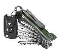 KIEIYI Key holder Aluminum Alloy Keychain for Keychain Key Ring Compact Key Organizer Key Case,Key Ring with Keyring accessories -【Army Green Commemorative Edition】 Aluminum without Apple AirTag,