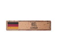 KIEL GERMANY Vintage Street Sign German flag city country road wall rustic gift