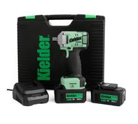 Kielder Kwt-040-02 18V Brushless Cordless 1/2" 400Nm Ultra Compact Impact Wrench, 2 X 4.0Ah Li-Ion Type18 Battery Kit