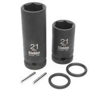 Kielder KWT-1256-PO2 1/2" 21mm Scaffolding Impact Sockets (52mm & 80mm Long) with Pin & O-Ring (2 Pack)
