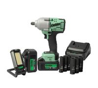 Kielder KWT-180 1/2” Drive 18V Brushless 720Nm Mid Torque Impact Wrench Kit with 2 x 5Ah Batteries, Work Light, 6 x Sockets & Charger
