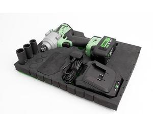 Kielder KWT-180-81 TYPE18 18v Brushless Cordless 1/2" 850Nm Mid Torque Impact Wrench Kit, 1 x 4.0Ah Li-Ion TYPE18 Battery, Charger, 3 x Impact Sockets & Eco Case with EVA Foam Insert