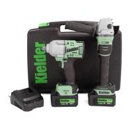 Kielder Kwt-Tpk-08 Type18 18V Impact Wrench & Angle Grinder Twin Pack With 2 X 5Ah Batteries, Charger, Angle Grinder Side Handle