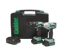 Kielder KWT-TPK 18V Brushless Combi Drill & Impact Driver Twin Pack with 2 x 2.0Ah Batteries