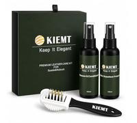 KIEMT Premium Suede & Nubuck Care Kit - Leather Cleaner Conditioner + Water Repellent Protector Spray + Suede Brush | Restores, Cleans & Waterproofs Shoes, Boots, Bags, Sofas | Luxury Gift Set