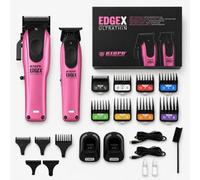 Kiepe EDGEX Hair Clippers and Trimmer Set, Professional Cordless Barber Clippers for Men Haircut, 8500 RPM Brushless Hair Trimmer Men with Charging Docks, Pink
