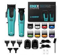 Kiepe EDGEX Hair Clippers and Trimmer Set, Professional Cordless Barber Clippers for Men Haircut, 8500 RPM Brushless Hair Trimmer Men with Charging Docks, Teal
