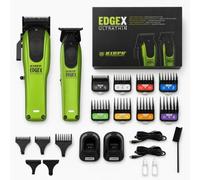 Kiepe EDGEX Hair Clippers and Trimmer Set, Professional Cordless Barber Clippers for Men Haircut, 8500 RPM Brushless Hair Trimmer Men with Charging Docks, Lime Green