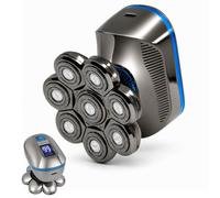 Kiepe Head Shaver for Men 6230, 8D Floating Rotary Electric Razor, Wet & Dry Rechargeable Cordless Scalp Shaver with LED Display, USB Rechargeable, Travel Case & Cleaning Brush