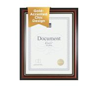 Kiera Grace KG Kylie Document Frame - 8.5" x 11", Brown with Gold Lining