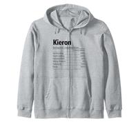 KIERON Nutrition Facts Funny Name Definition Graphic Zip Hoodie